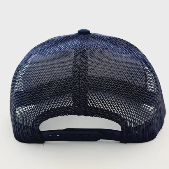 Blue Collar Flat Bill Trucker Mesh Snapback Black High Crown