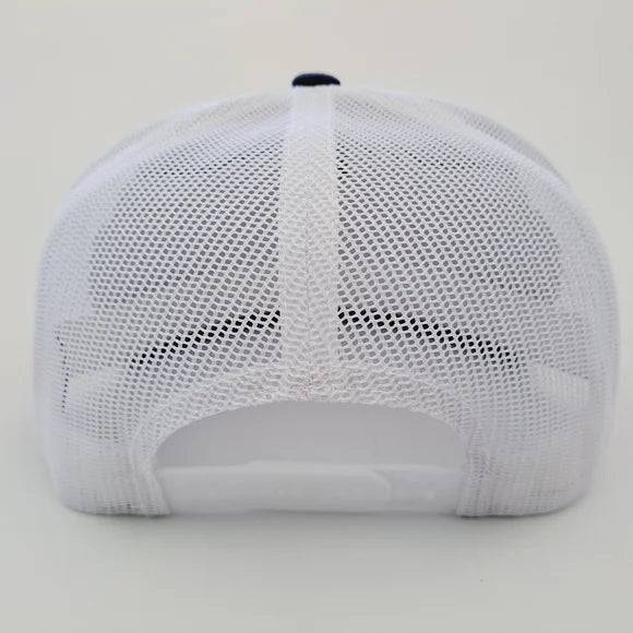 Blue Collar Flat Bill Trucker Mesh Snapback Black High Crown