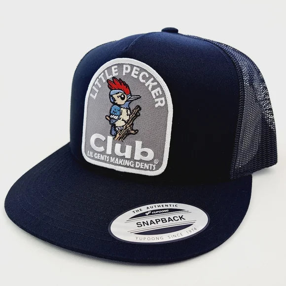 Little Pecker Club Patch Flat Bill Trucker Mesh Snapback Cap Black