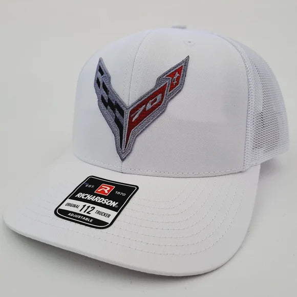 Chevy corvette Richardson 112 Trucker Mesh Snapback Hat Cap Embroidered