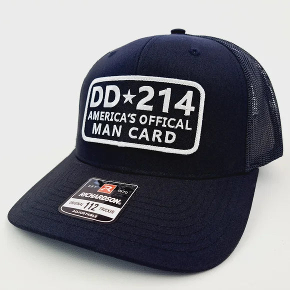 DD-214 Alumni Hat Black Embroidered Patch Richardson 112 Hat Cap