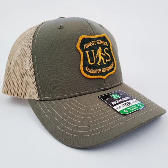 Forest Service Sasquatch Divsion Bigfoot Richardson 112 Trucker Cap Hat Mesh Snapback