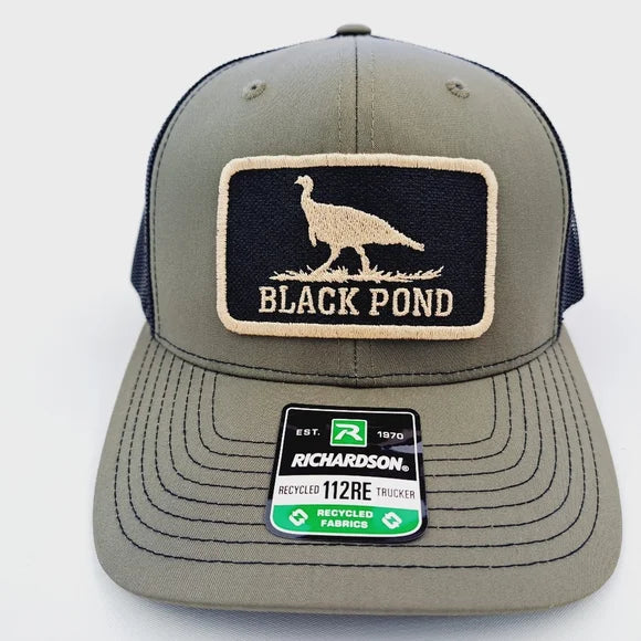 Black Pond Turkey Hunter Richardson 112 Trucker Mesh Snapback Hat Cap