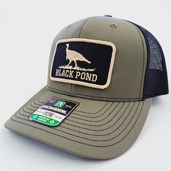 Black Pond Turkey Hunter Richardson 112 Trucker Mesh Snapback Hat Cap