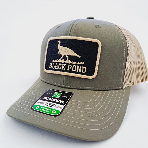 Black Pond Turkey Hunter Richardson 112 Trucker Mesh Snapback Hat Cap