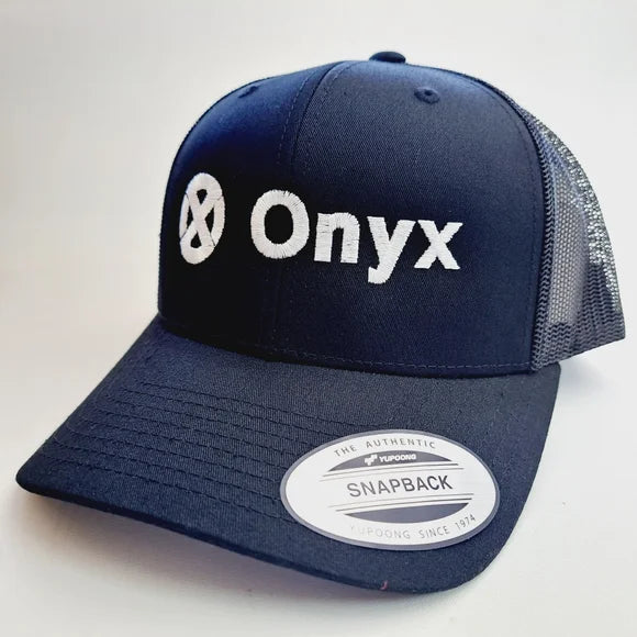 Onyx XCN Crypto Currency Trucker Mesh Snapback Hat Cap Embroidered