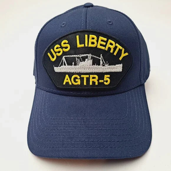 USS Liberty AGTR-5 Patch Hat Baseball Cap Adjustable Strap Blue
