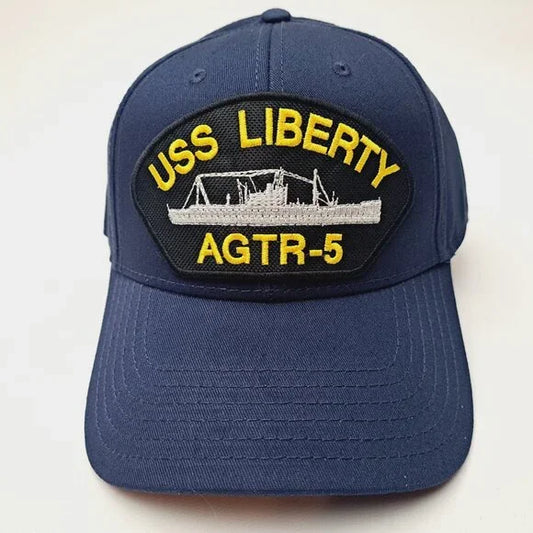 USS Liberty AGTR-5 Patch Hat Baseball Cap Adjustable Strap Blue