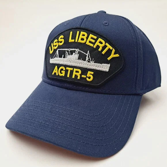 USS Liberty AGTR-5 Patch Hat Baseball Cap Adjustable Strap Blue