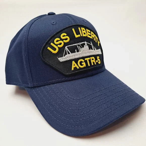 USS Liberty AGTR-5 Patch Hat Baseball Cap Adjustable Strap Blue