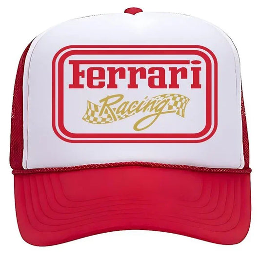 80s F1 Racing Retro Vintage Style Ferrari Trucker Hat Grand Prix Formula Race