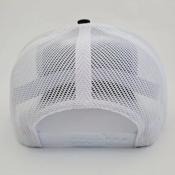 Bush Hog Patch Richardson 112 Trucker Mesh Snapback Cap Hat Black White