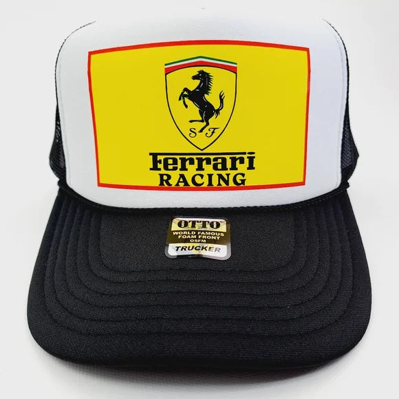 Ferrari Racing Retro Foam Trucker Mesh Snapback Cap Hat