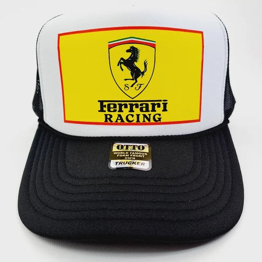 Ferrari Racing Retro Foam Trucker Mesh Snapback Cap Hat
