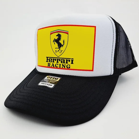 Ferrari Racing Retro Foam Trucker Mesh Snapback Cap Hat