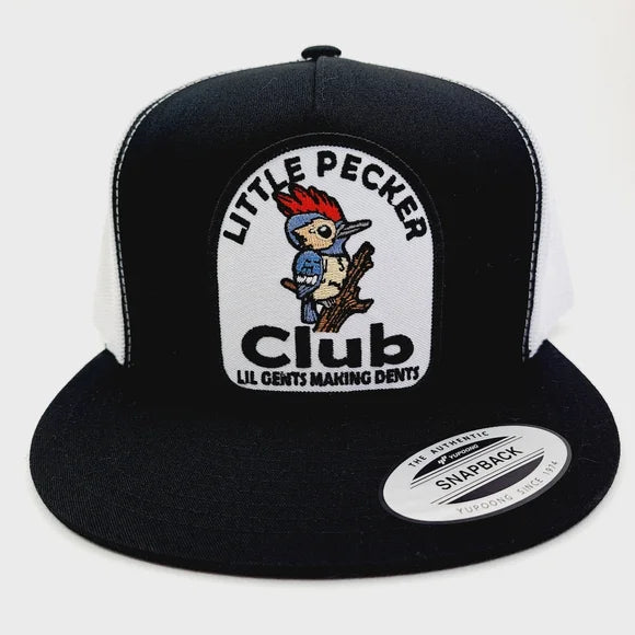 Little Pecker Club Embroidered Patch Flat Bill Trucker Mesh Snapback Cap
