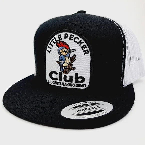 Little Pecker Club Embroidered Patch Flat Bill Trucker Mesh Snapback Cap