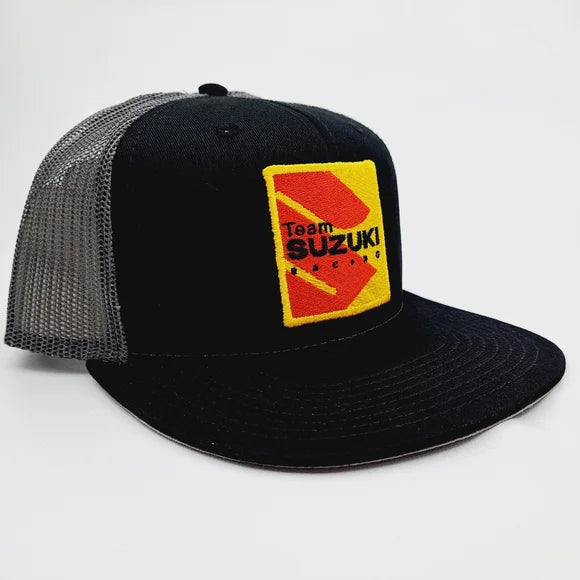 Suzuki Racing Embroidered Patch Otto Flat Bill Trucker Mesh Snapback