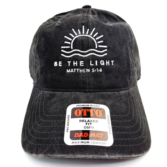 Be The Light Relaxed Dad Cap Cotton Garment Washed Gray