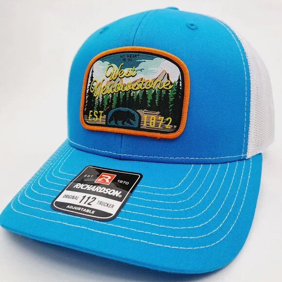 Yellowstone Park Woven Patch Hat Cap Richardson 112 Trucker Style Mesh Snapback