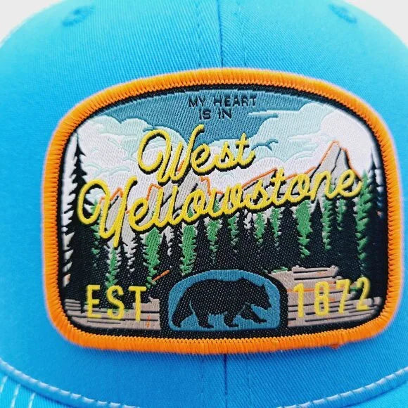 Yellowstone Park Woven Patch Hat Cap Richardson 112 Trucker Style Mesh Snapback