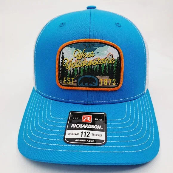 Yellowstone Park Woven Patch Hat Cap Richardson 112 Trucker Style Mesh Snapback