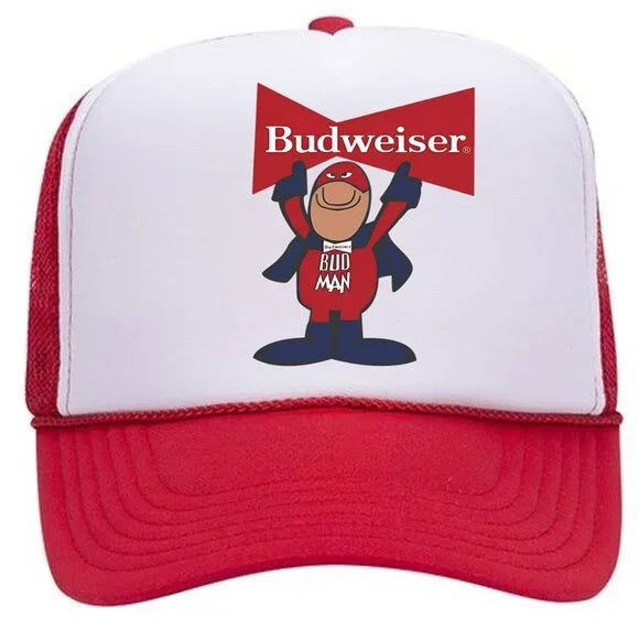 Budweiser Bud Man Foam Trucker Mesh Snapback Hat Cap