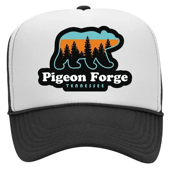 Pigeon Forge Tennessee Foam Mesh Snapback Cap Hat Black Bear