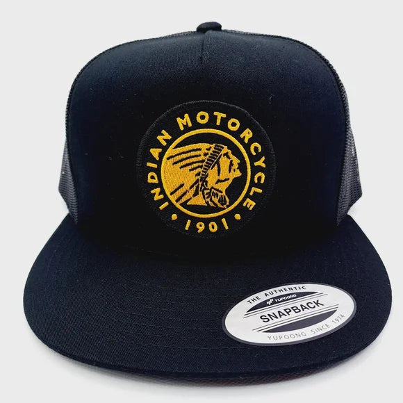 Indian Motorcycles Embroider Patch Flat Bill Trucker Mesh Snapback Cap Hat