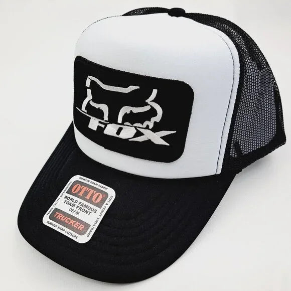 Fox Racing Foam Trucker Mesh Snapback Hat Embroidered Patch