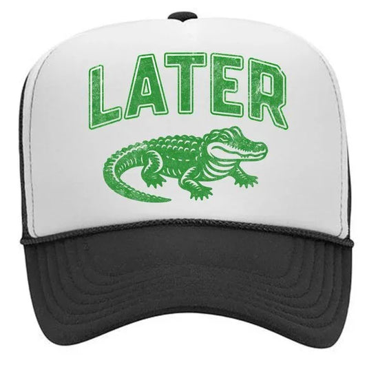 Later Gator Foam Trucker Mesh Snapback Hat Embroidered Patch