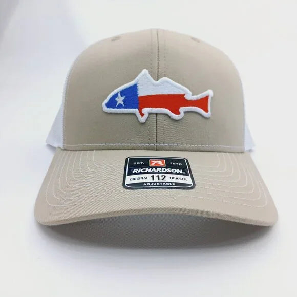 Texas Flag Redfish Embroidered Patch Richardson 112 Hat Trucker Mesh