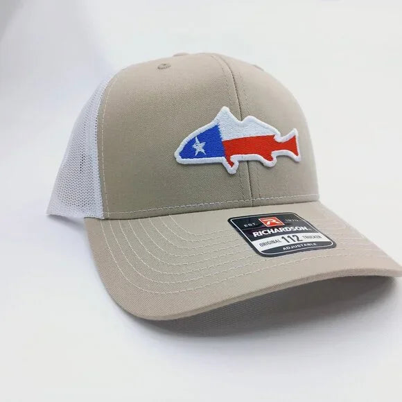 Texas Flag Redfish Embroidered Patch Richardson 112 Hat Trucker Mesh