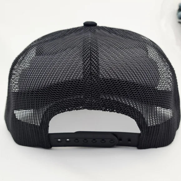 Whiskey Bent And Hell Bound Flat Bill Trucker Mesh Snapback Cap Black