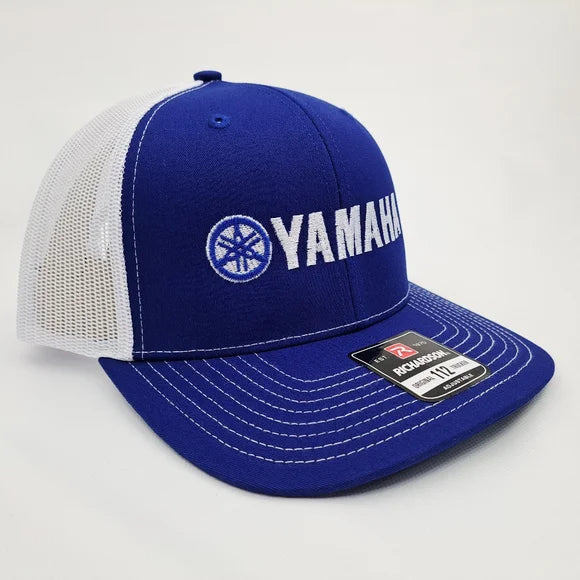 Yamaha Embroidered Trucker Mesh Snapback Cap Hat Blue Richardson 112