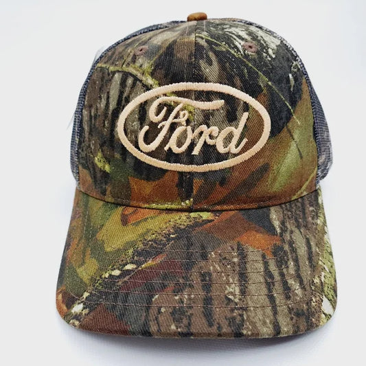 Ford Embroidered Trucker Cap Hat Mesh Snapback Camouflage