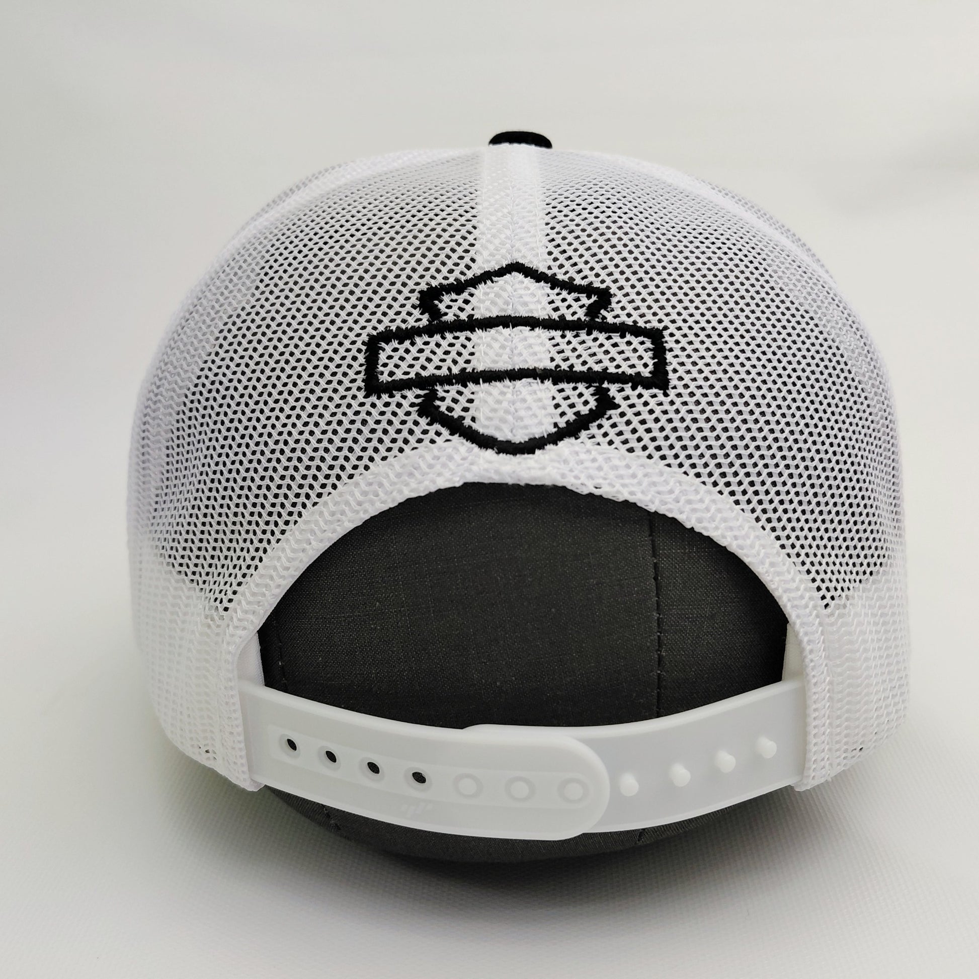 Outlaws MC embroidered trucker hat white mesh back and snapback closure