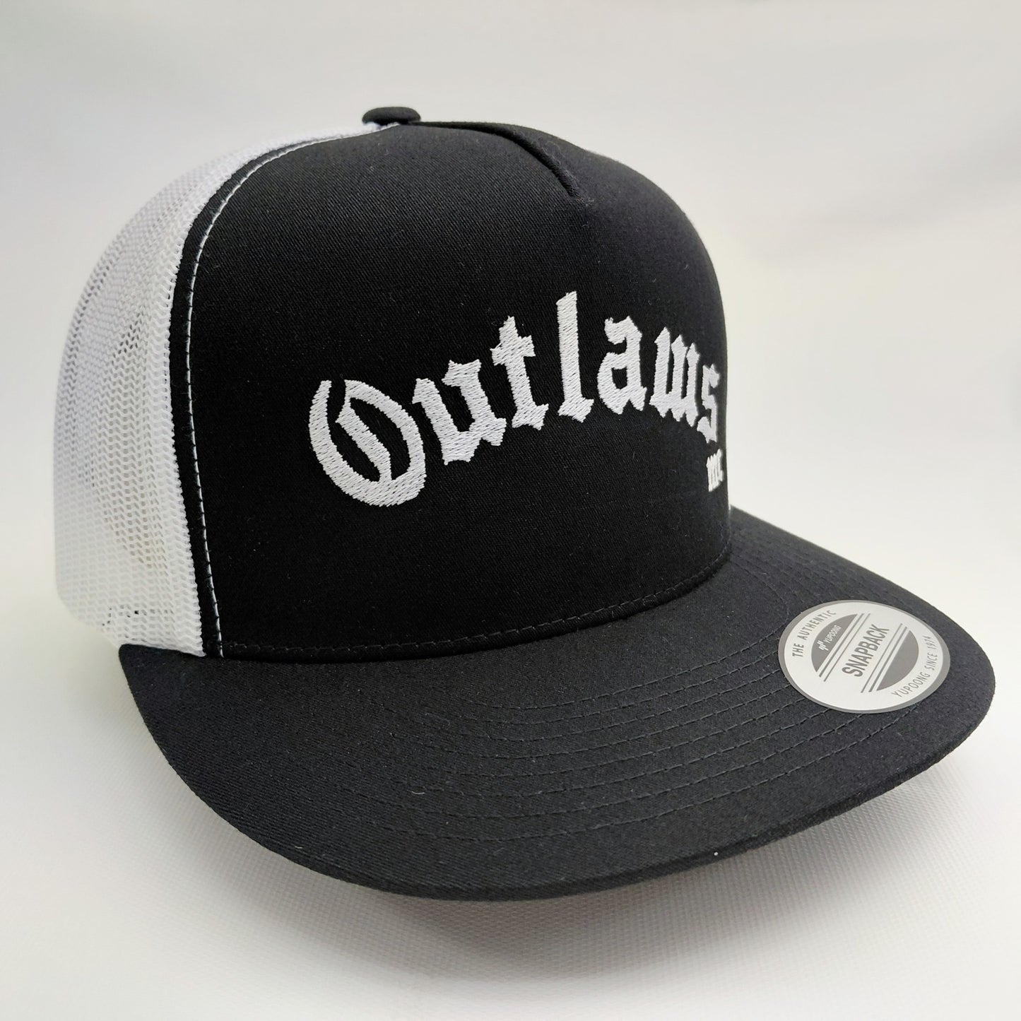 Outlaws MC embroidered trucker hat left angle view