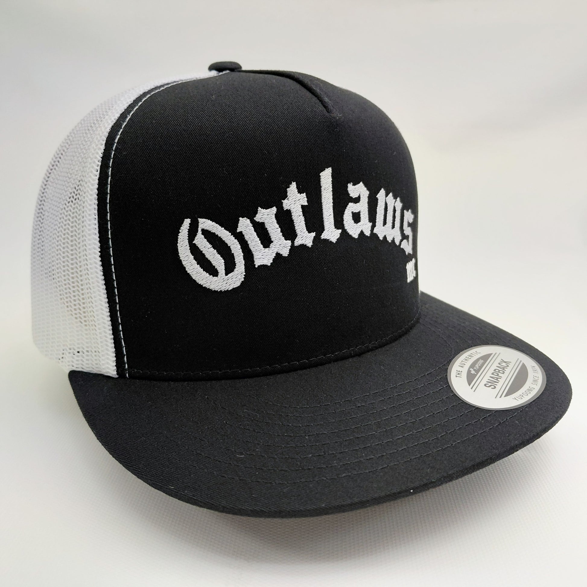 Outlaws MC embroidered trucker hat left angle view