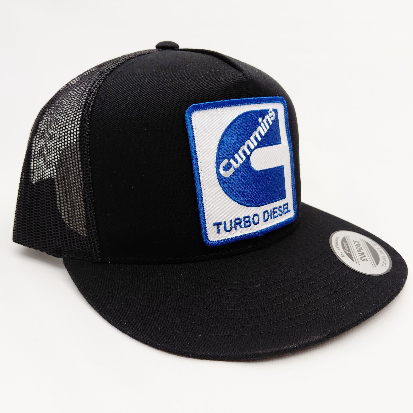 Cummins Turbo Diesel Hat Embroidered Patch Flat Bill Mesh Snapback Cap