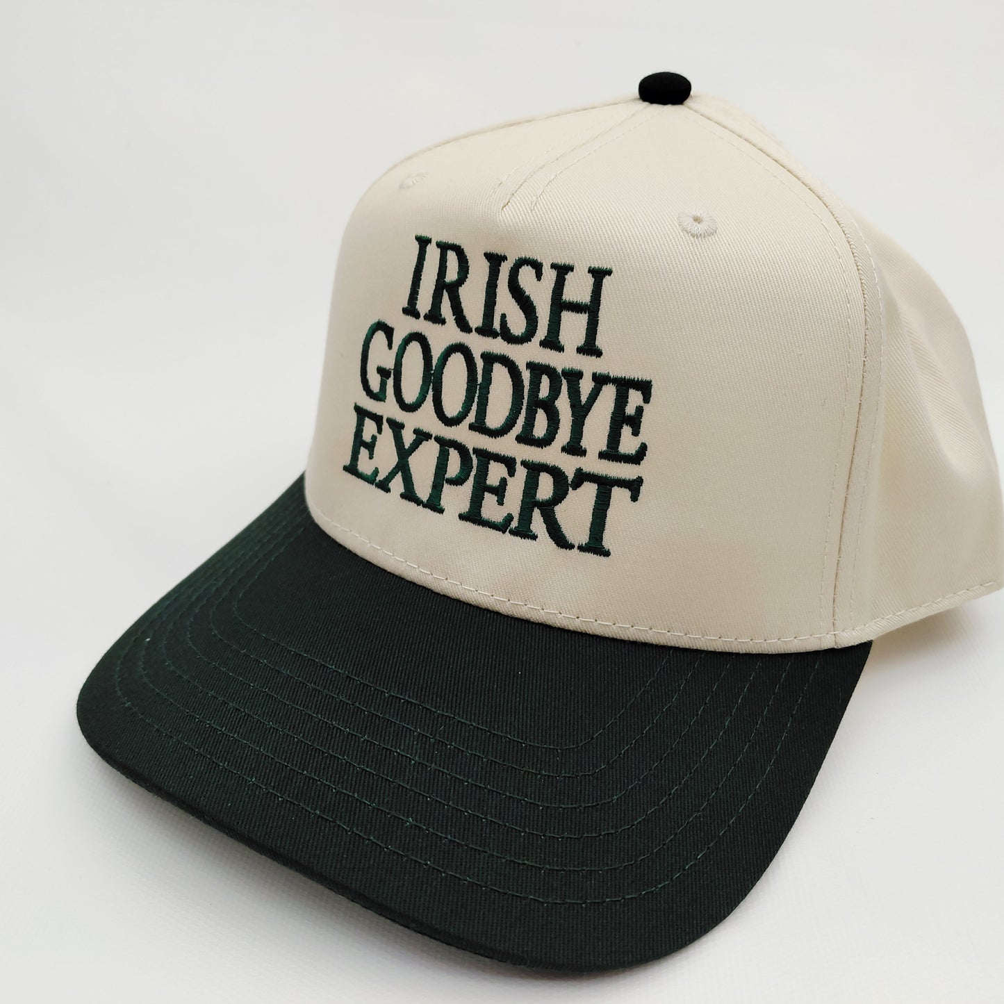 Irish Goodbye Expert St. Patrick's Day Lucky Hat 5 Panel Snapback Cap Green / Beige