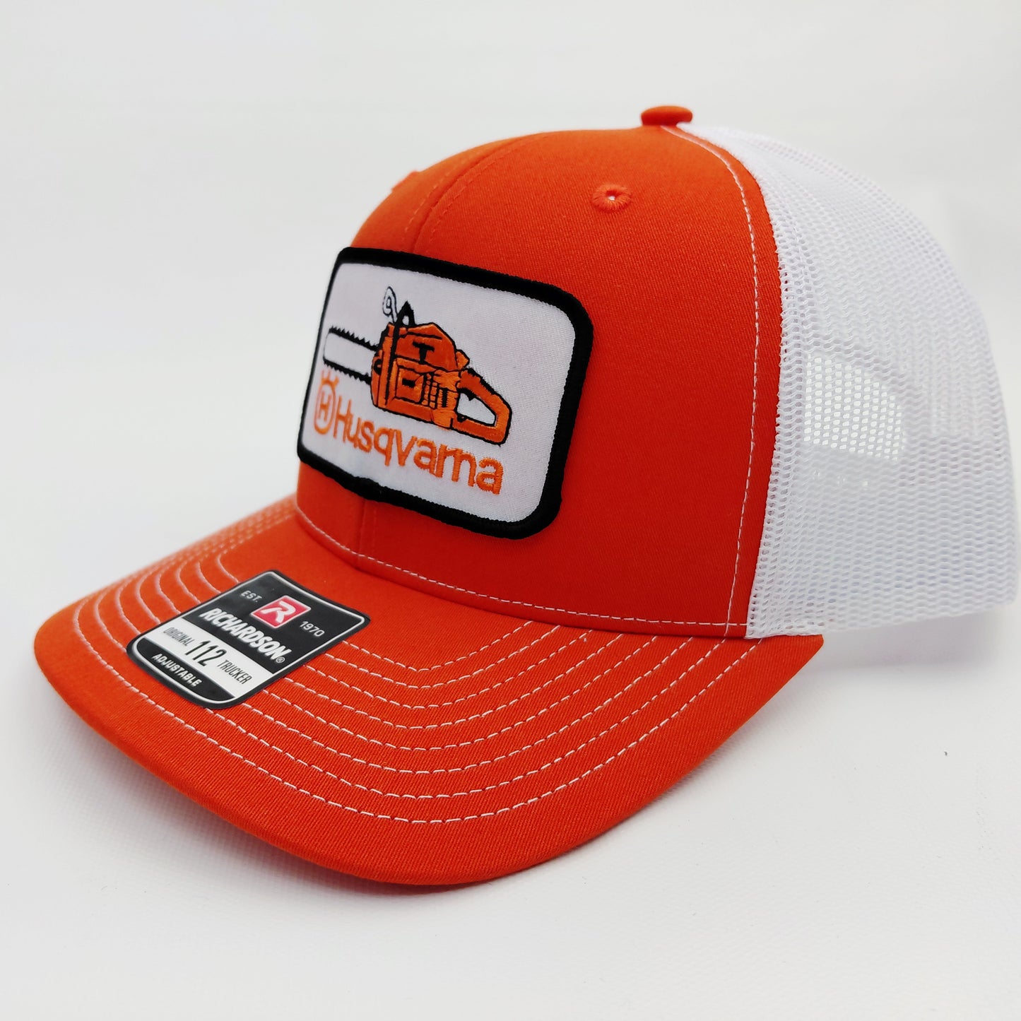 Husqvarna Chainsaws Richardson 112 Trucker Mesh Snapback Orange Embroidered Patch