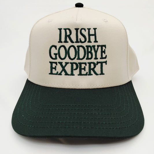Irish Goodbye Expert St. Patrick's Day Lucky Hat 5 Panel Snapback Cap Green / Beige