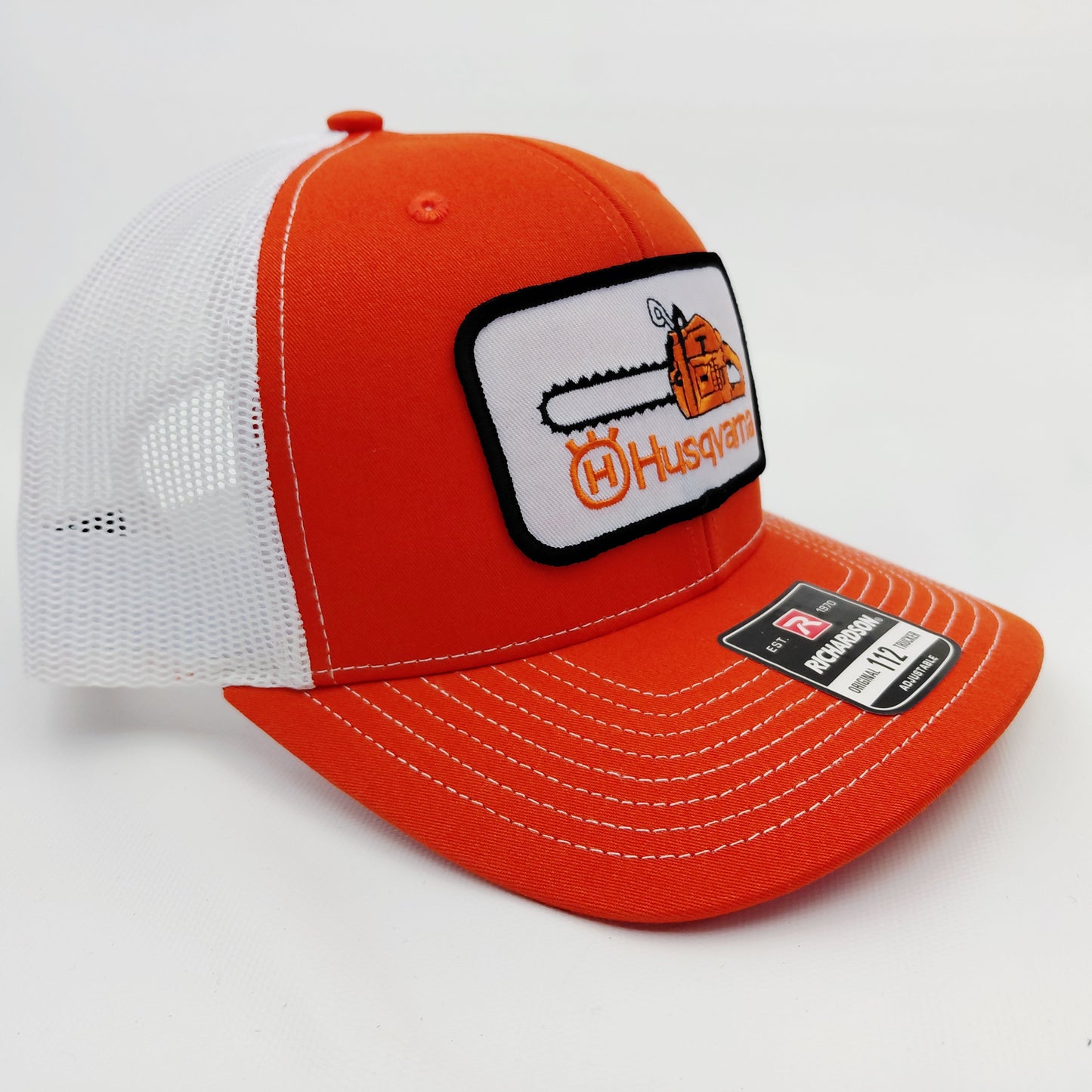 Husqvarna Chainsaws Richardson 112 Trucker Mesh Snapback Orange Embroidered Patch