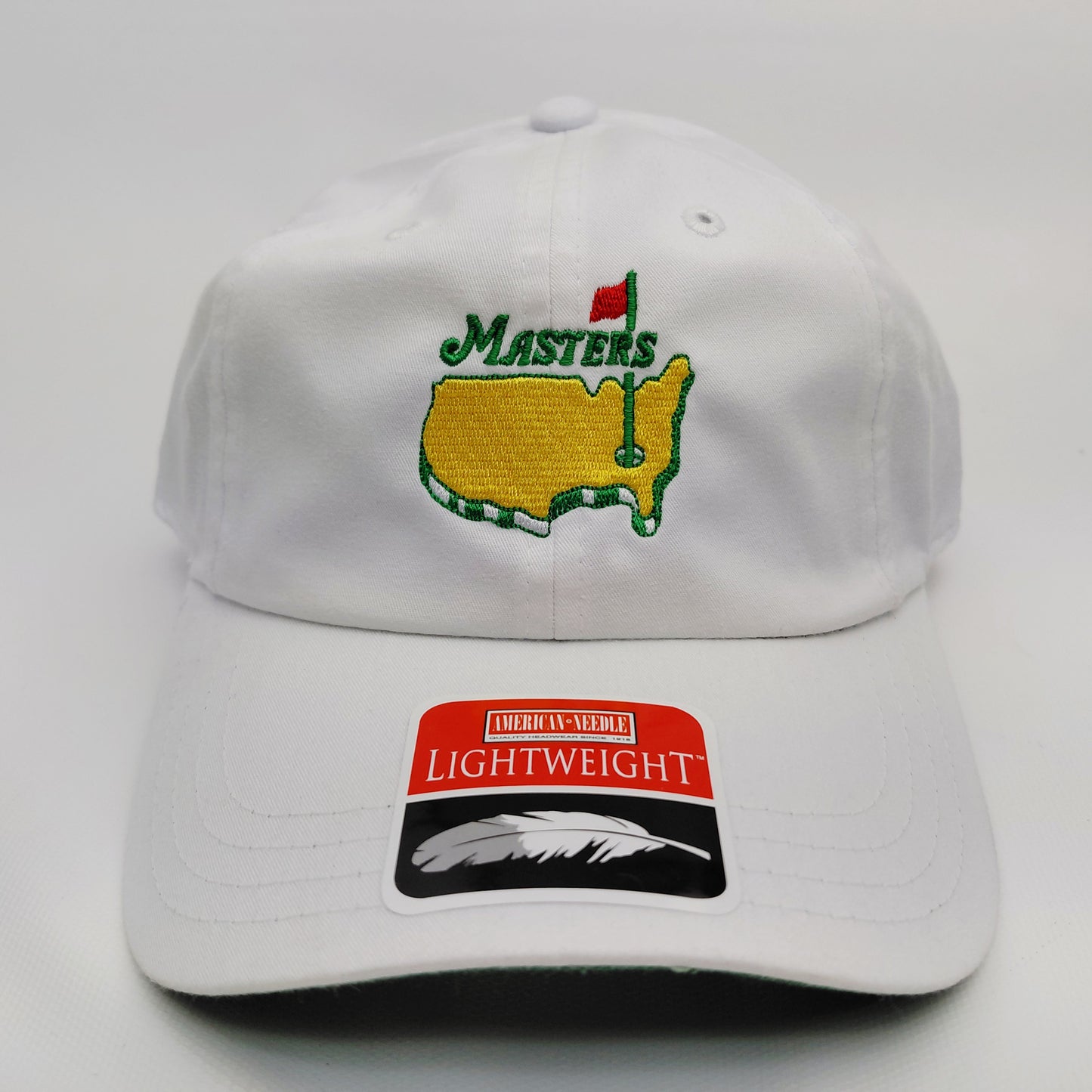 Masters Golf Embroidered Relaxed Dad Cap White Cotton American Needle