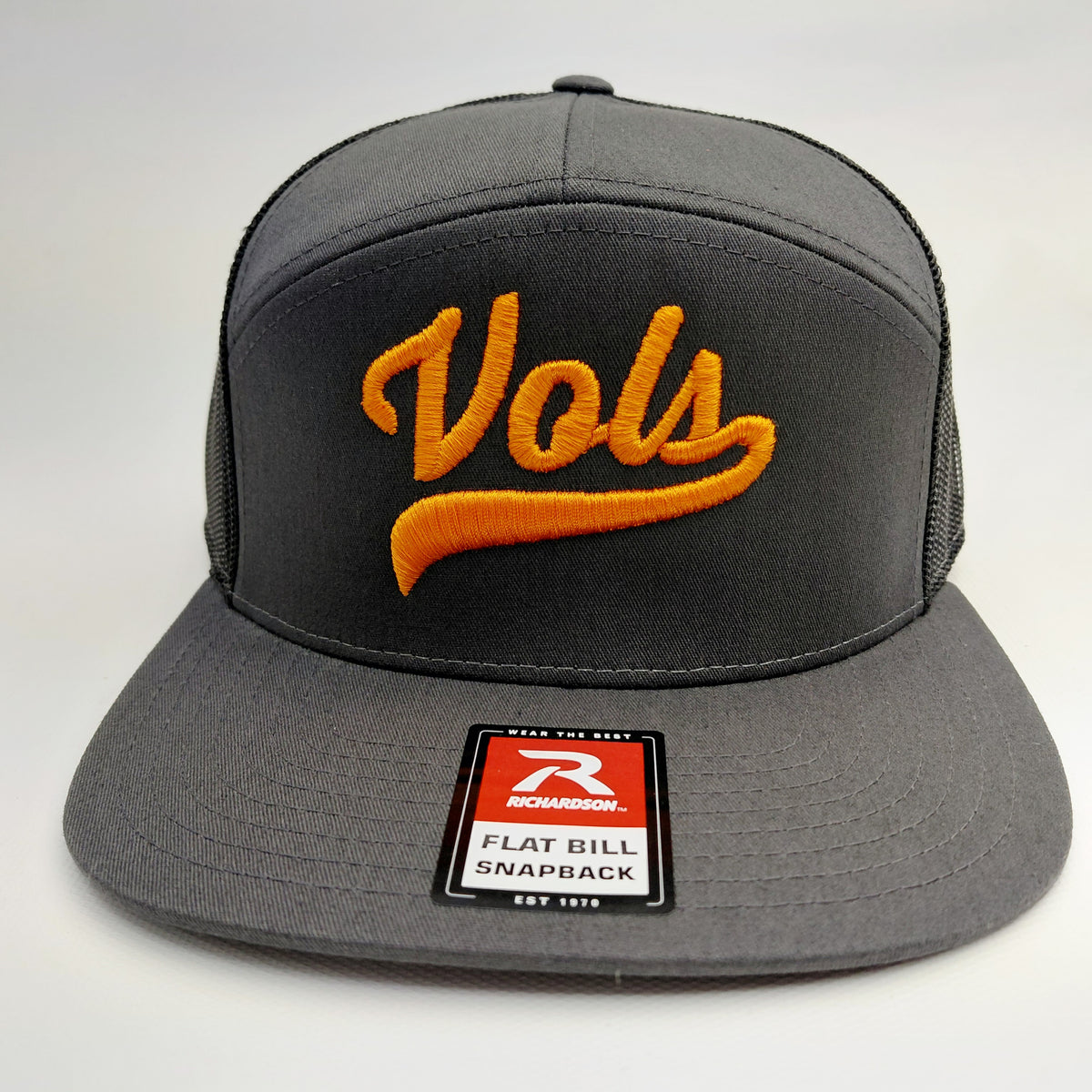 Tennessee Volunteers Football Richardson 168 7 Panel Mesh Snapback Cap Hat Puff Embroidered Logo