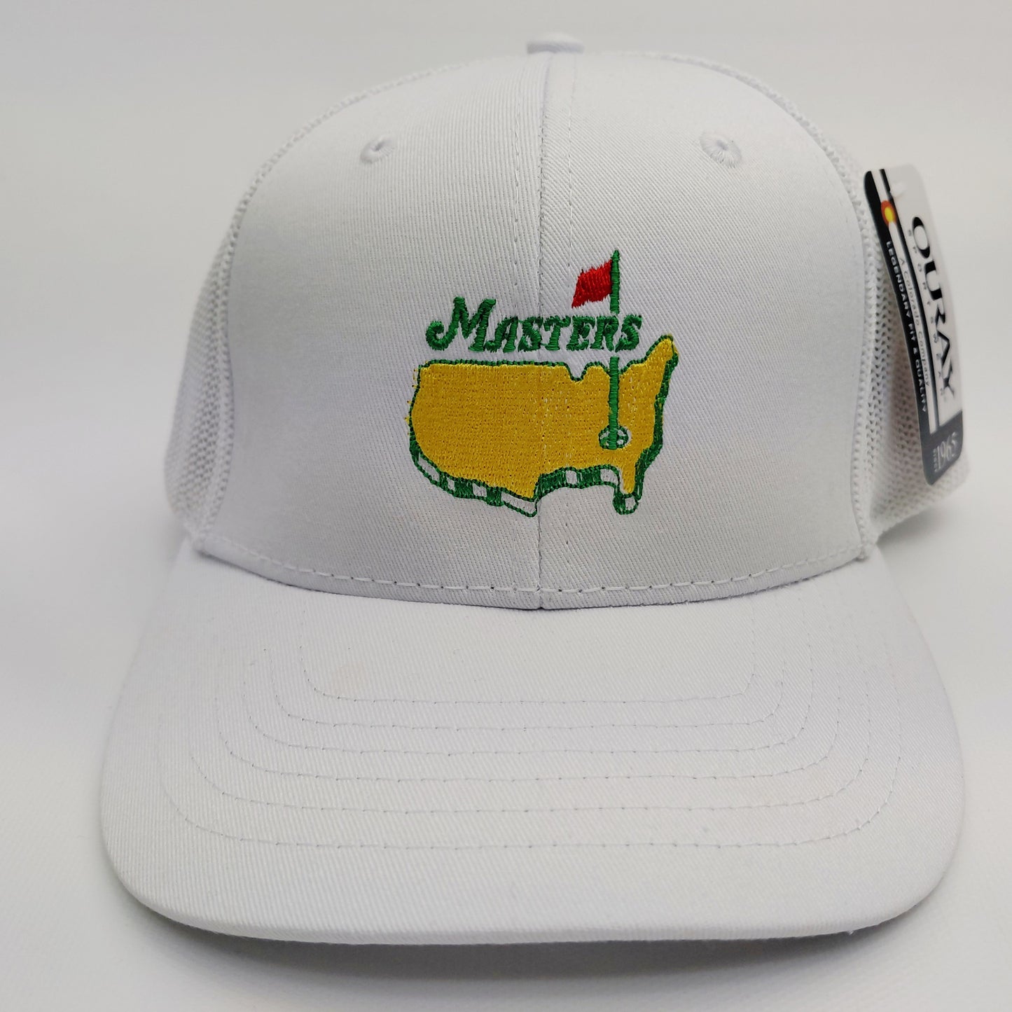 Masters Golf Embroidered Snapback Trucker Mesh Hat Cap White Cotton