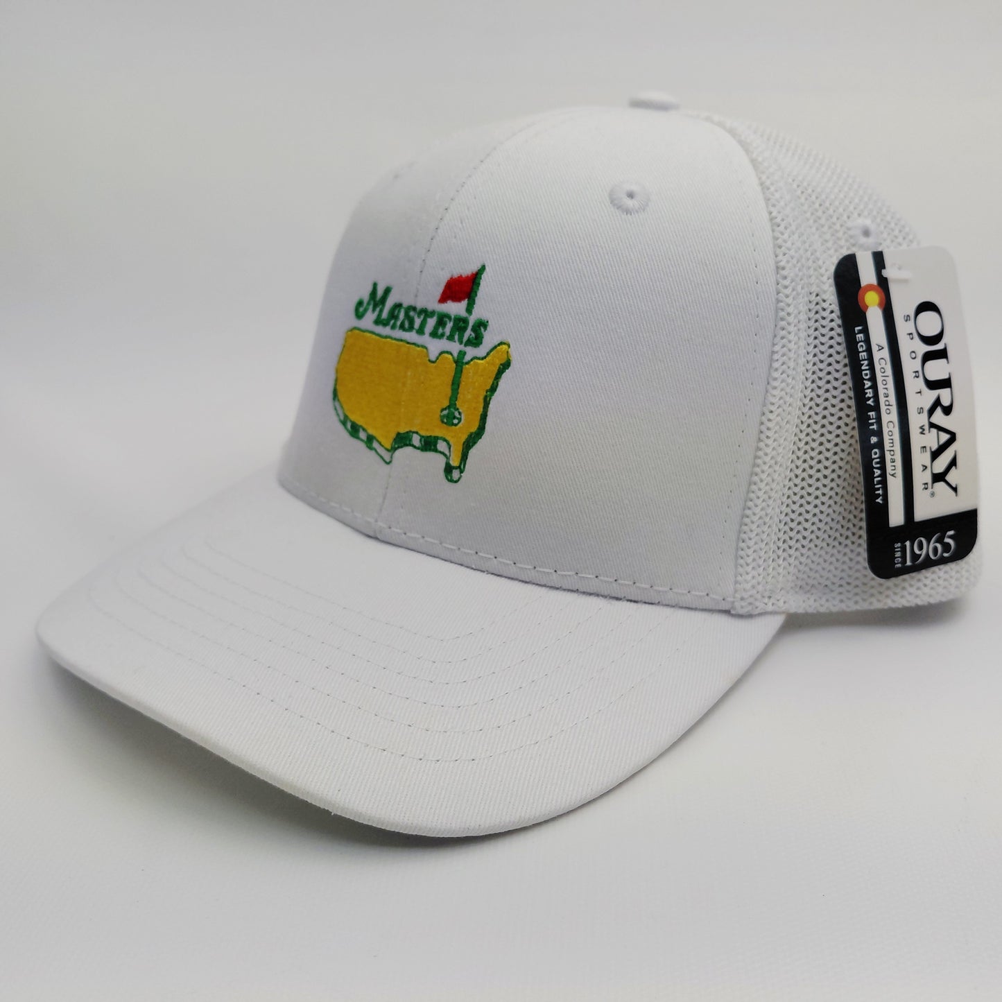 Masters Golf Embroidered Snapback Trucker Mesh Hat Cap White Cotton