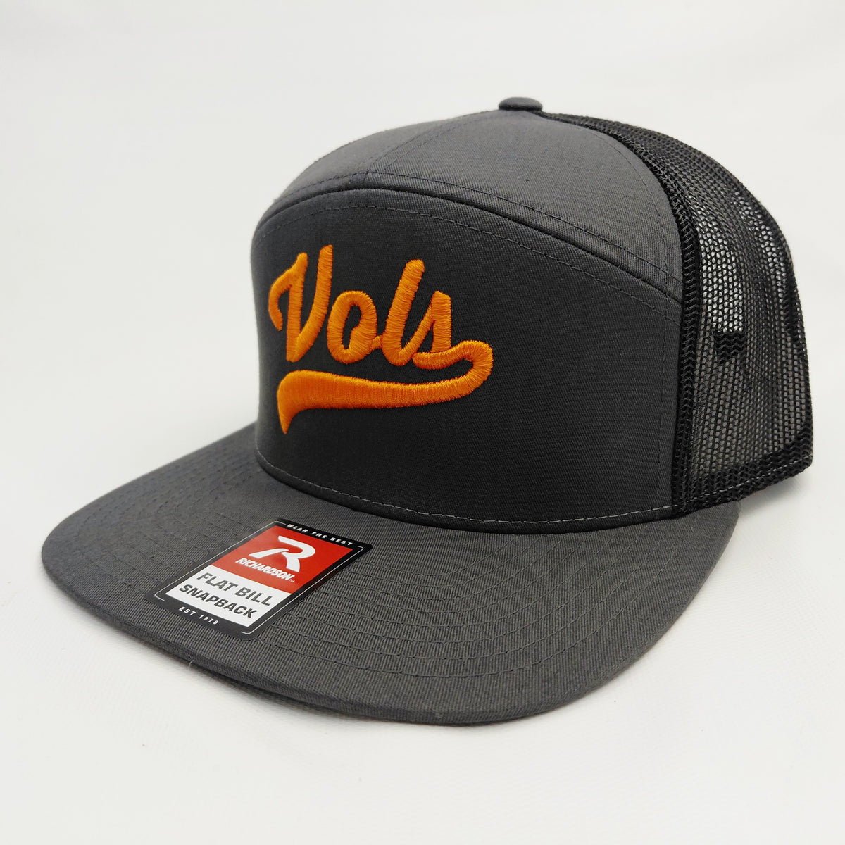 Tennessee Volunteers Football Richardson 168 7 Panel Mesh Snapback Cap Hat Puff Embroidered Logo