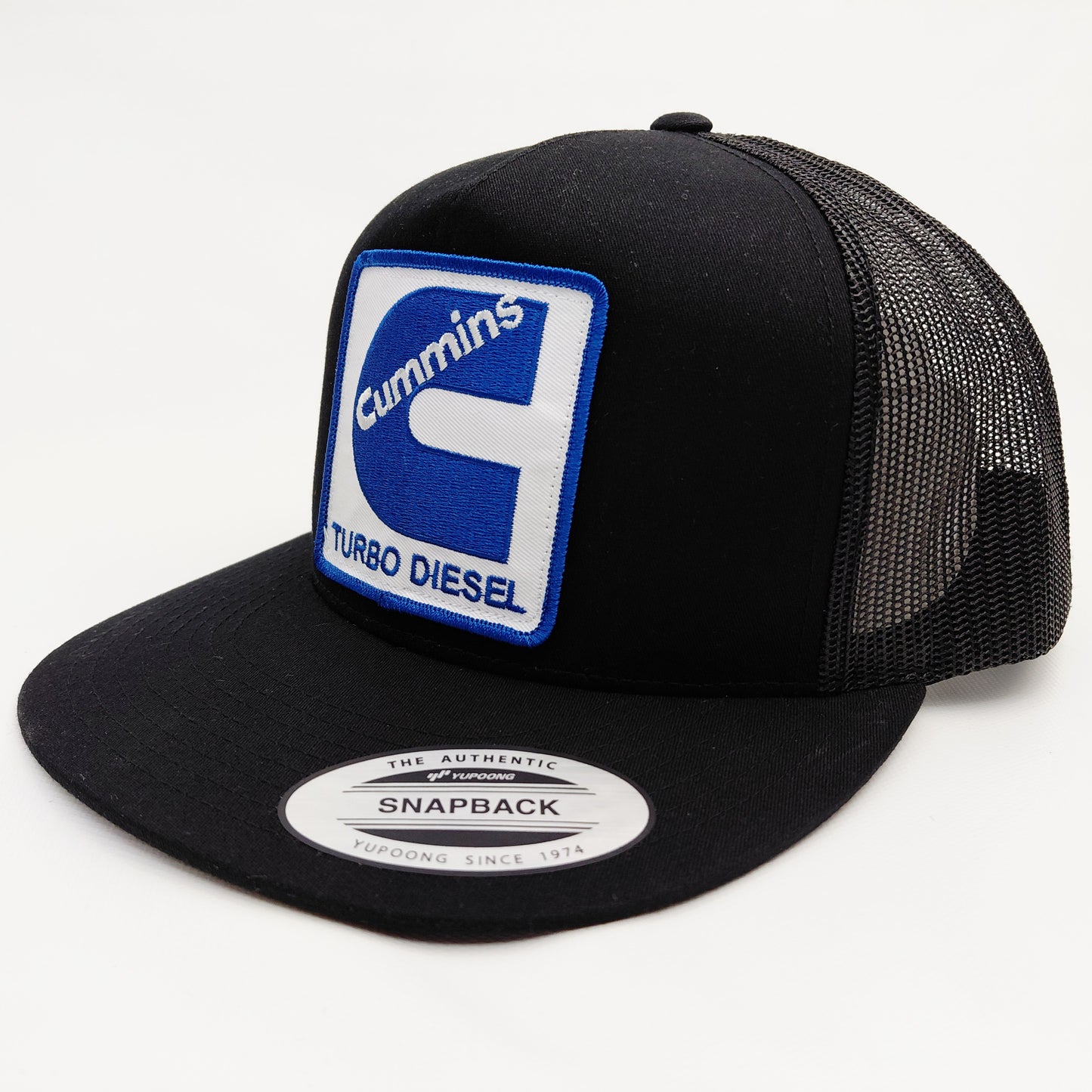 Cummins Turbo Diesel Hat Embroidered Patch Flat Bill Mesh Snapback Cap